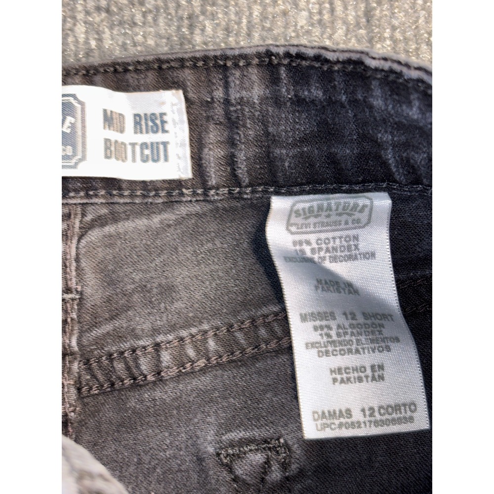 Levi's Bootcut Jeans Women's 12 Black Denim Mid-Rise Dark Wash Grunge Streetwear - Picture 9 of 13